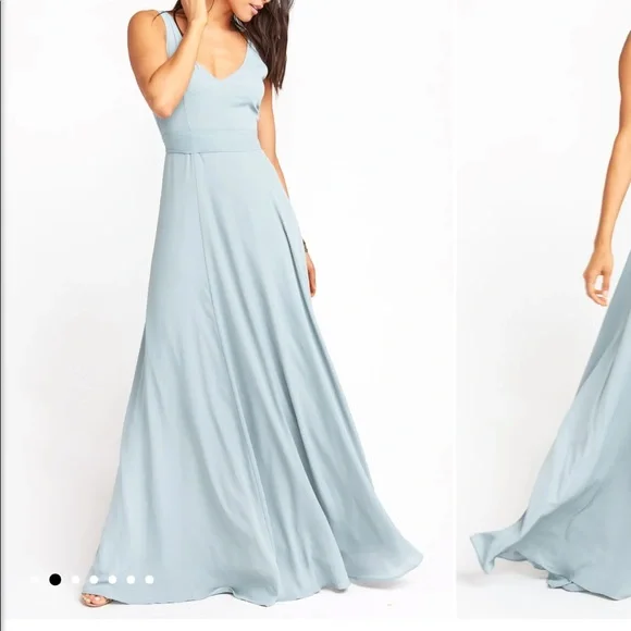 Jenn Maxi Dress, In Silver Sage Crisp, Size: Xs | Show Me Your Mumu